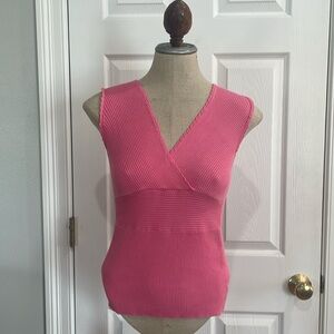 Y2K Old Navy sleeveless ribbed top 100% cotton crochet pink women’s size small S